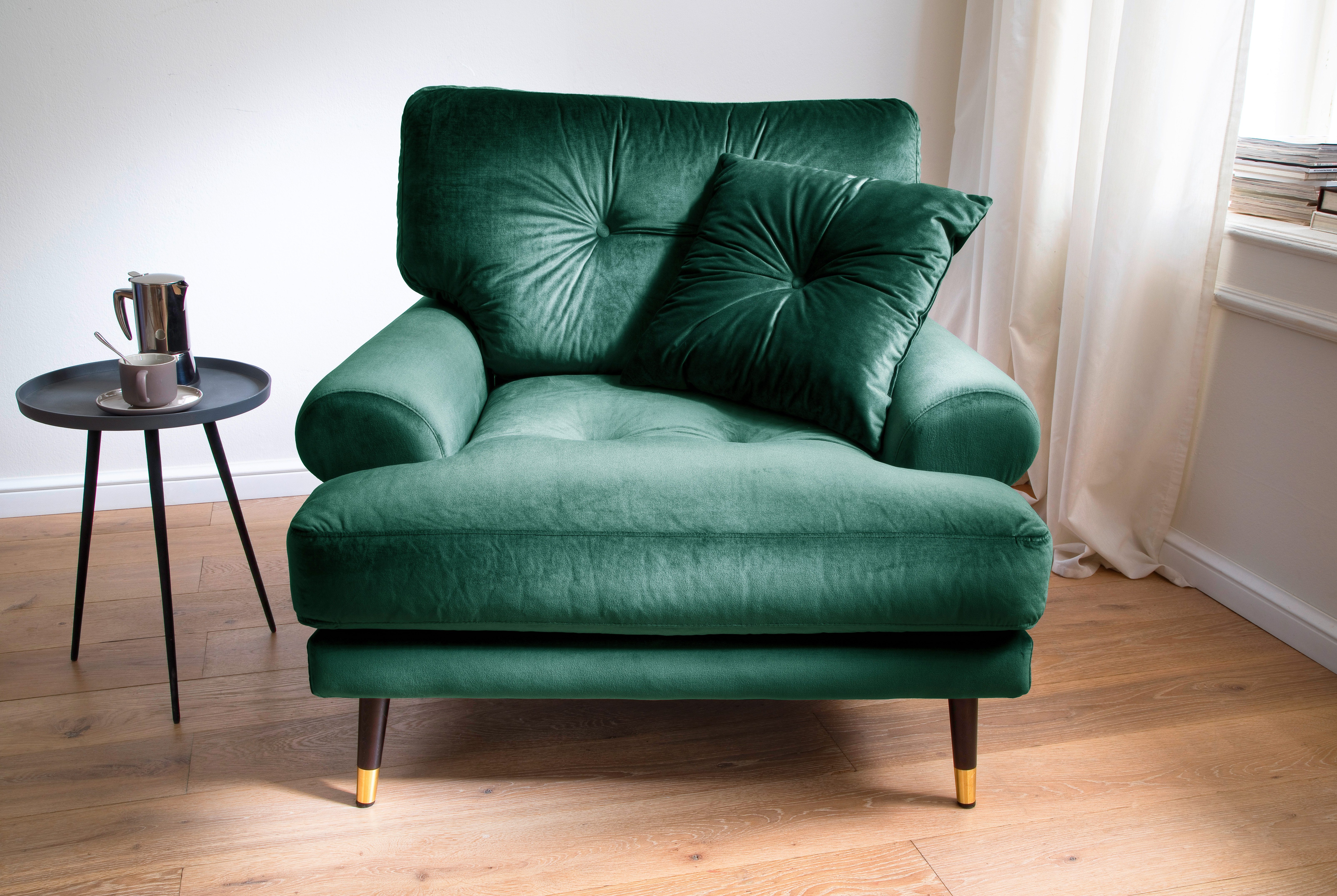 OTTO home Loungesessel TOKIO, in Microfaser mit hochwertigem Holz/Metallfuß – Bild 4 von 5