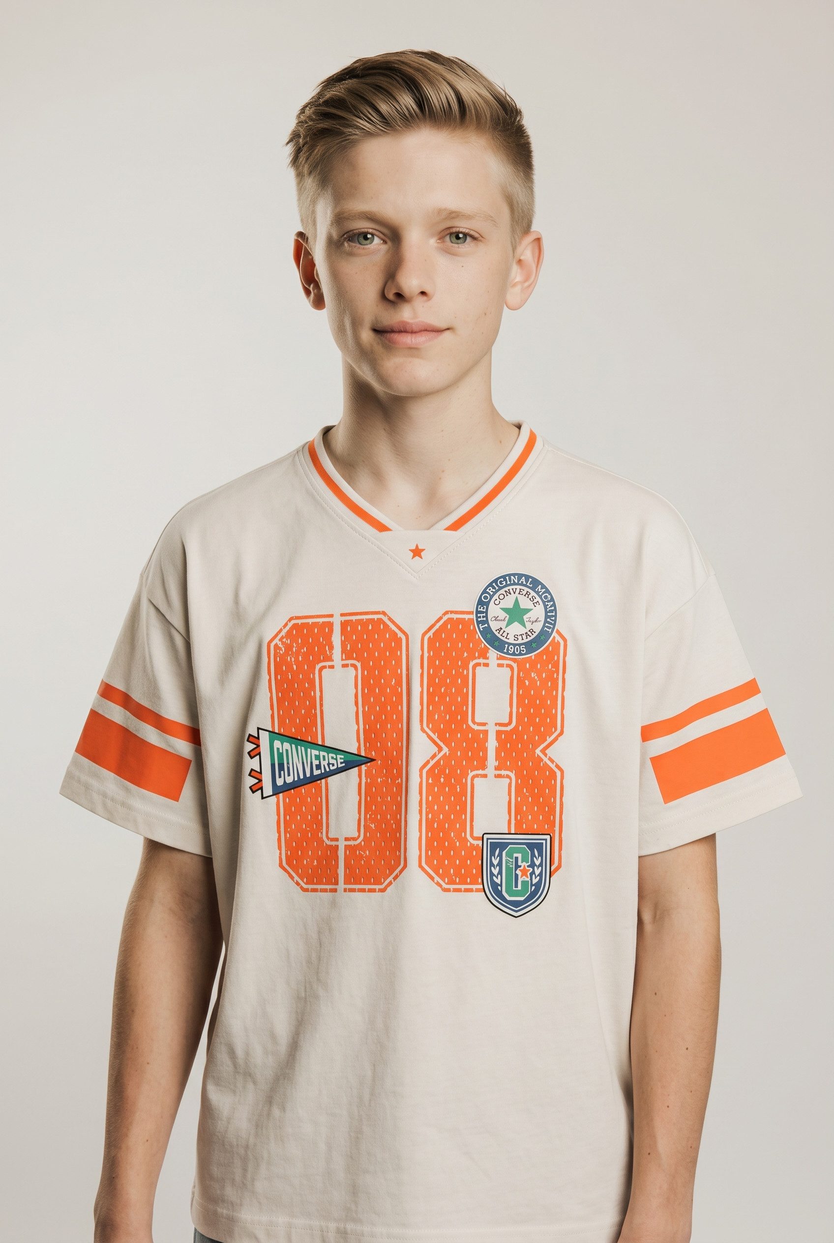 Converse T-Shirt CNVB VARCITY OVERSIZED VNECK T mit sportlichem College-Style, aus Jersey