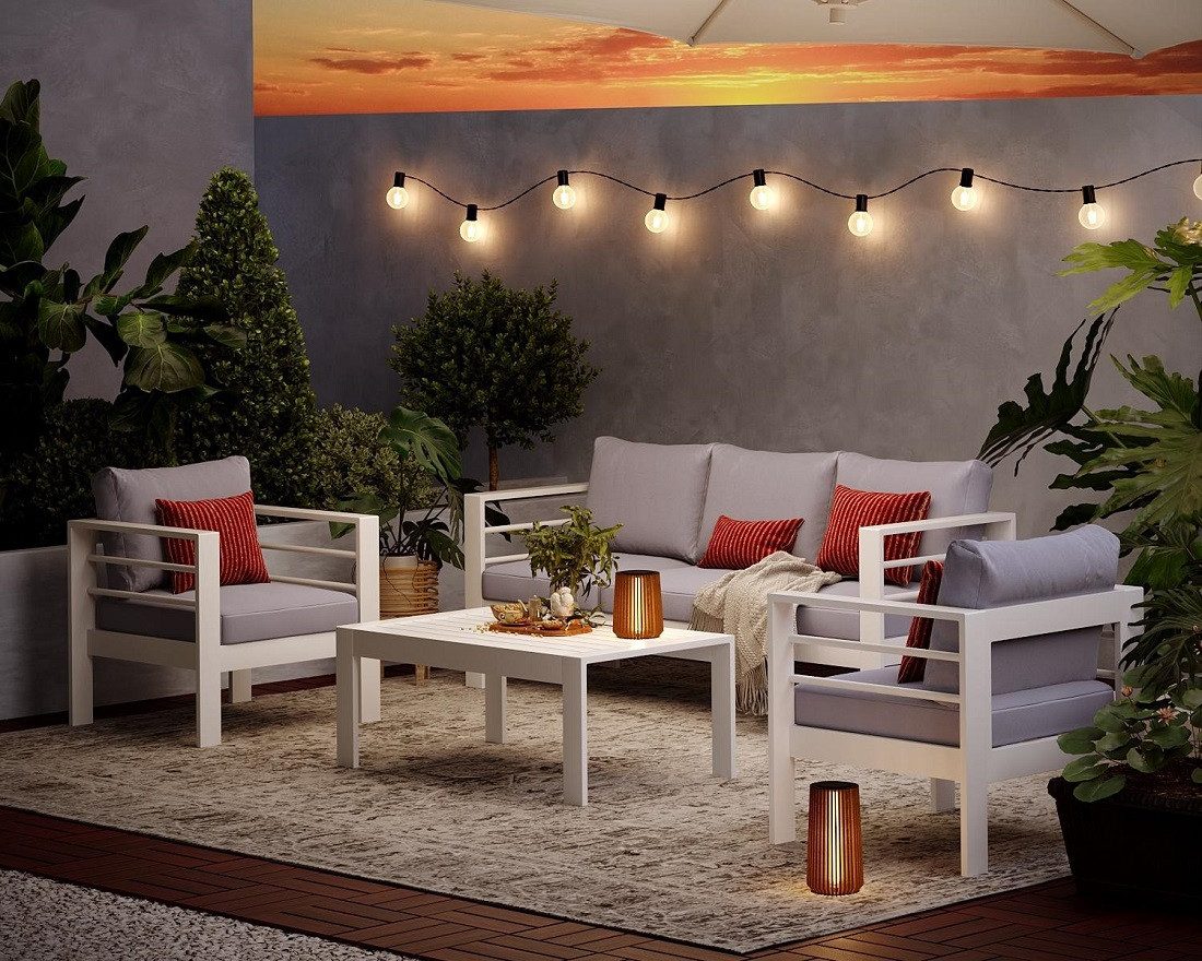MeXo Gartenlounge-Set Gartenmöbel Set 4-5 Personen günstig online kaufen