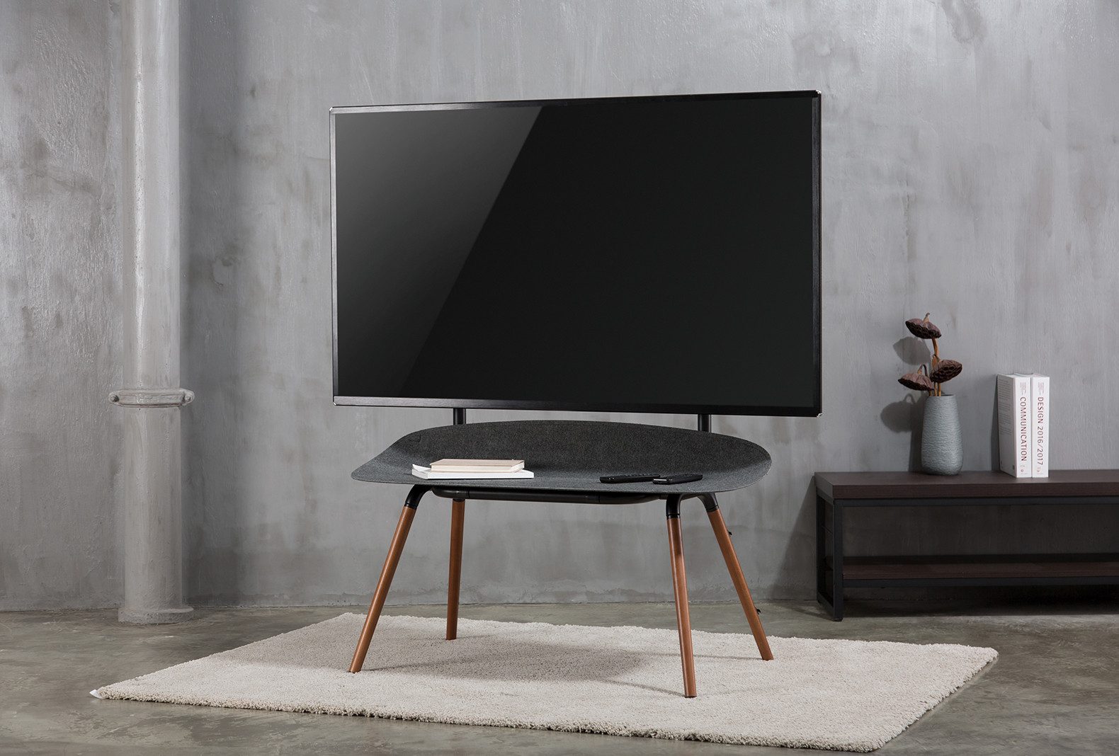 my wall TV-Standfuß HT25L, (bis 70 Zoll, Staffelei-Studio-TV Ständer mit Ablage)