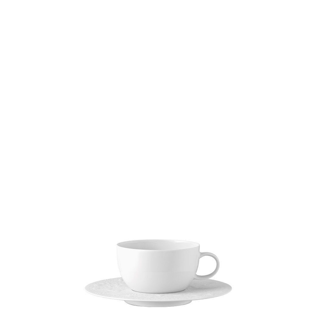 2-tlg., Rosenthal Zauberflöte Teetasse Tasse Porzellan Weiß