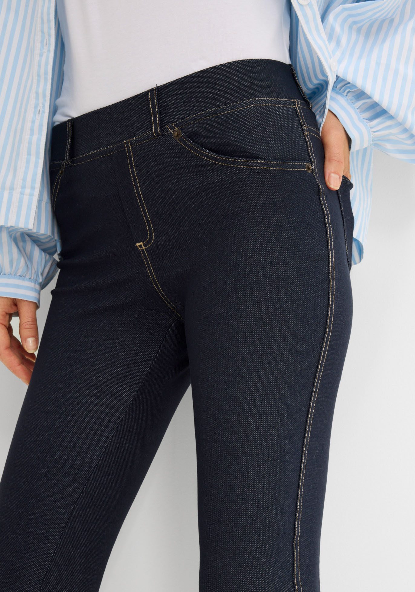 bonprix Leggings Skinny Fit, mit Eingrifftaschen und Gesäßtaschen, mit Gummizug