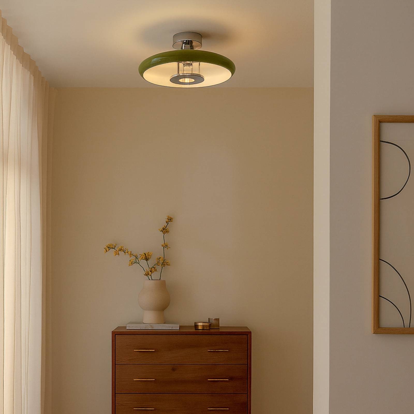 Lindby Deckenleuchten Branford, Metall, Grün IP20, 1 x 15 W LED