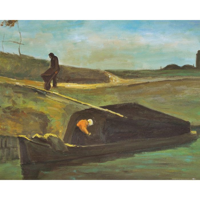 1art1 Kunstdruck Vincent Van Gogh - Torfboot Mit Zwei Figuren 1883