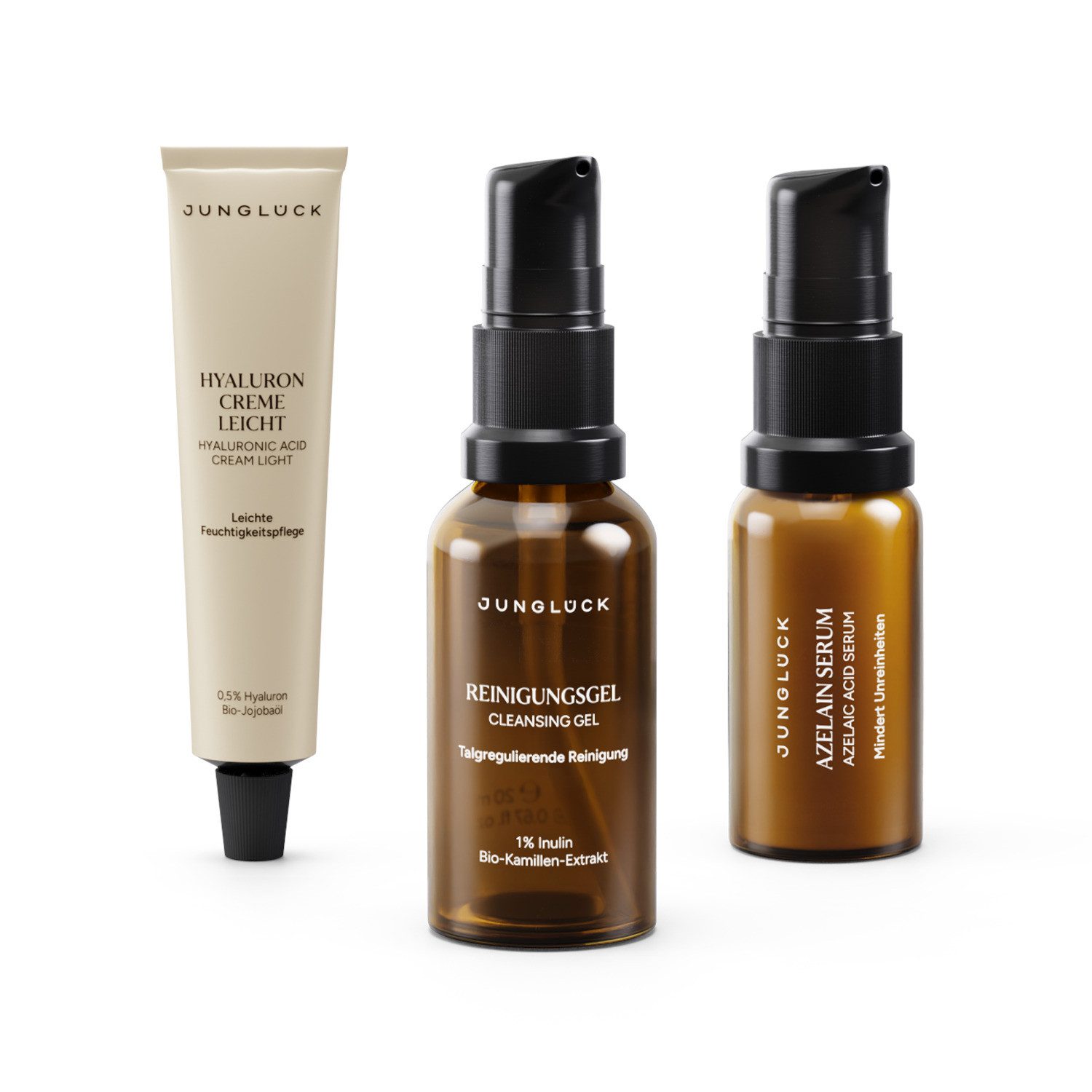 JUNGLÜCK Hautpflege-Set KENNENLERN SET Unreinheiten mindern, 1-tlg., deine Lieblinge für ein klares Hautbild zum Ausprobieren