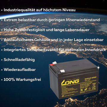 Kung Long Akku kompatibel Elektro Scooter 48V 4x 12V 14Ah AGM Blei Accu wie 15Ah Elektromobil-Akku