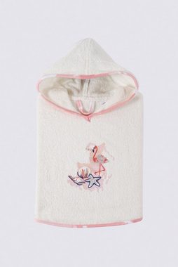 Ecocotton Badeponcho Baby Poncho Set ROSA aus 100% Bio Baumwolle (4-teilig), Baumwolle (Bio- GOTS-zertifiziert), Kapuze, Poncho zum Überziehen, Lätzchen mit Druckknopf, mit Kapuze