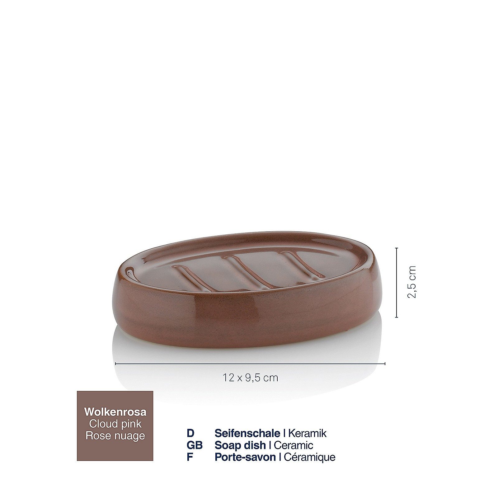 kela Seifenschale Liana, Breite: 9,5 cm, Retro-Look, glänzende Keramik