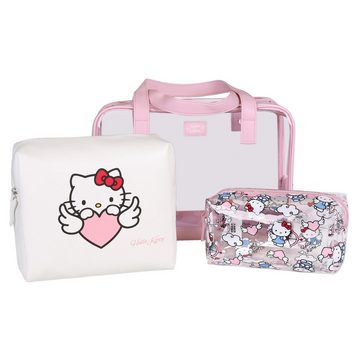 Sarcia.eu Kosmetiktasche Hello Kitty rosa-weißes Reise-Kosmetiktaschen-Set, 3 Teile.