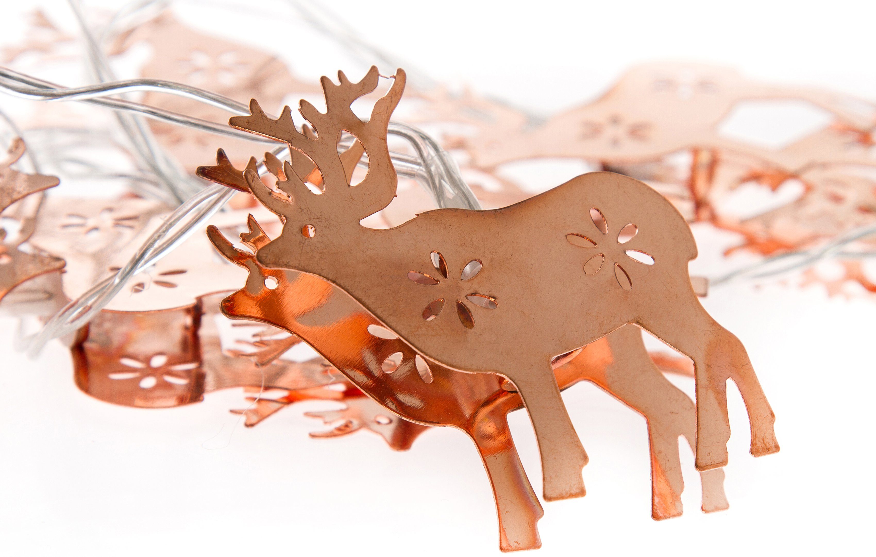 Myflair Möbel & Accessoires Dekoobjekt Weihnachtsdeko (1 St), LED-Lichterkette mit Rentieren, mit 10 LEDs, Länge ca. 150 cm