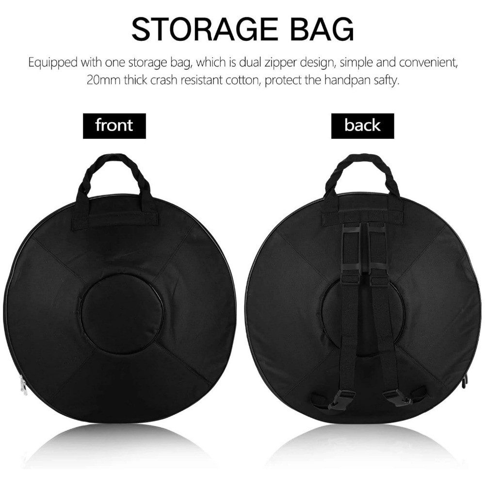 FANNOU Handpan Stahltrommel 10 Töne 22 Zoll, Hand Drum mit Handpan-Halter, für Sound Healing, Meditation – Bild 4 von 5