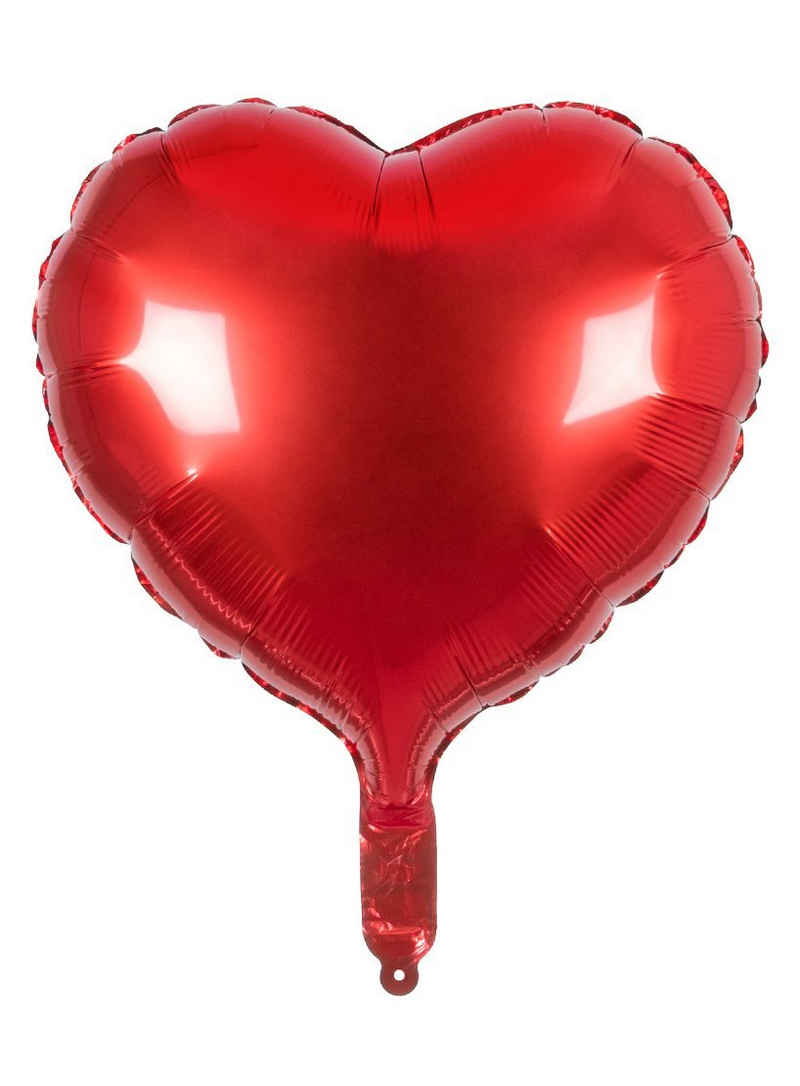 Boland Folienballon Herz Folienballon rot, Herzförmiger Ballon - für Helium und Luft geeignet