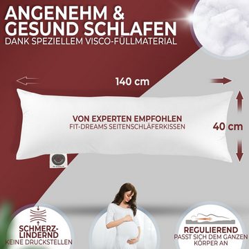 FIT DREAMS PRESS FOR SLEEP Seitenschläferkissen Seitenschläferkissen 40x140 Schwangerschaftskissen Bauchschläferkissen, Erholungs-Set, 1-tlg., Erholung in der Schwangerschaft