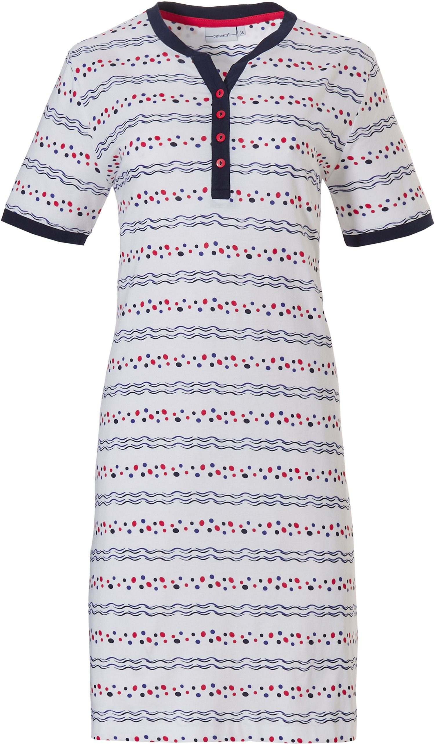 Pastunette Nachthemd Damen Schlafshirt mit kurzem Arm (1-tlg) Baumwolle