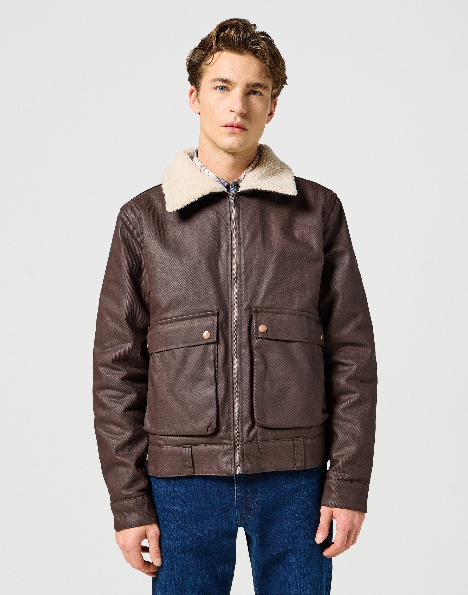 Wrangler Lederjacke WRANGLER AVIATOR mit Gürtelschlaufen günstig online kaufen