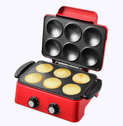 Team Kalorik Muffin-Maker TKG LCM 1002 RD, 800 W, regelbare Thermostat, Timer, 6 Minikuchen