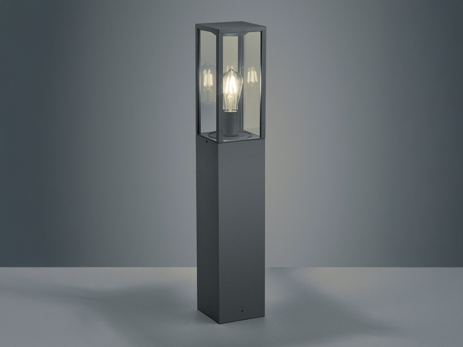 TRIO Leuchten LED Pollerleuchte, LED wechselbar, warmweiß, für Wegbeleuchtung Garten-laterne aus Aluminium in Anthrazit, H: 80cm