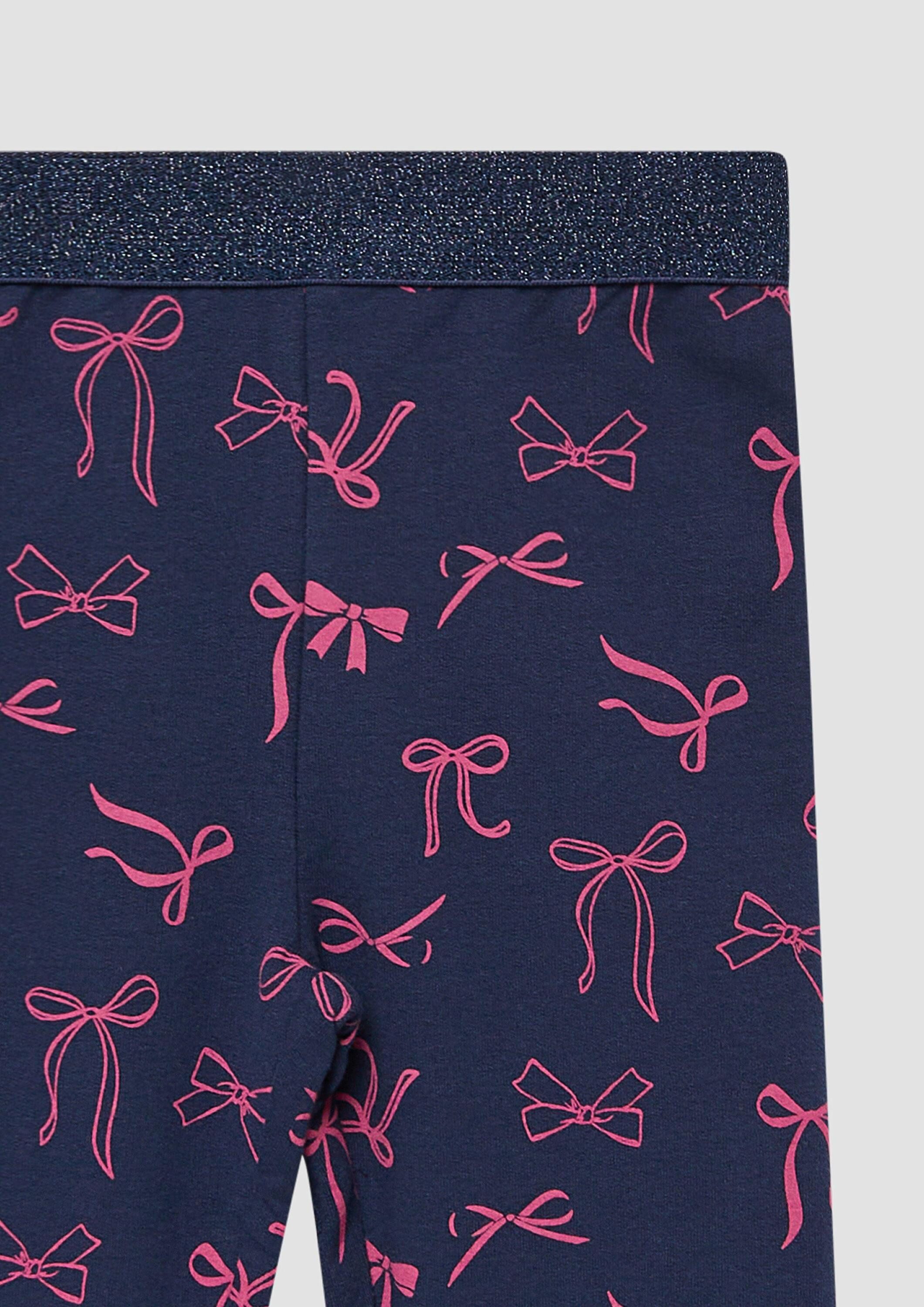 s.Oliver Leggings Leggings Flared-Leggings mit Glitzerbund und Print – Bild 4 von 4