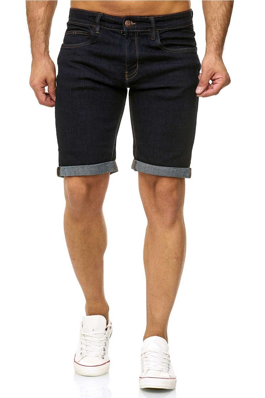 Indicode Shorts Kaden Jeans im Used Look Rinse Wash