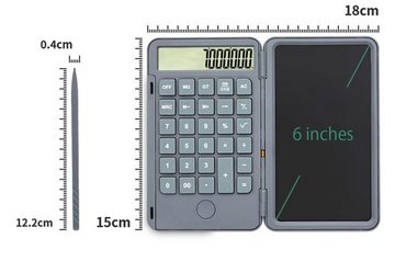 Insma Taschenrechner 12-stelliger Taschenrechner, LCD-Display mit USB Aufladen und 6 Zoll Schreibtafel