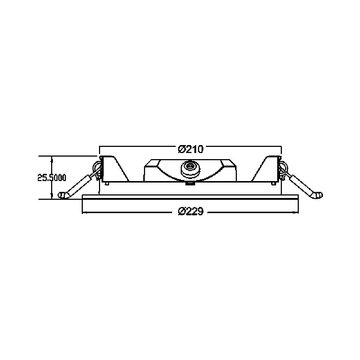 Braytron LED Einbaustrahler LED Einbaustrahler Einbau Leuchte Kaltweiß 18W Ø 21,0cm Deckenleuchte