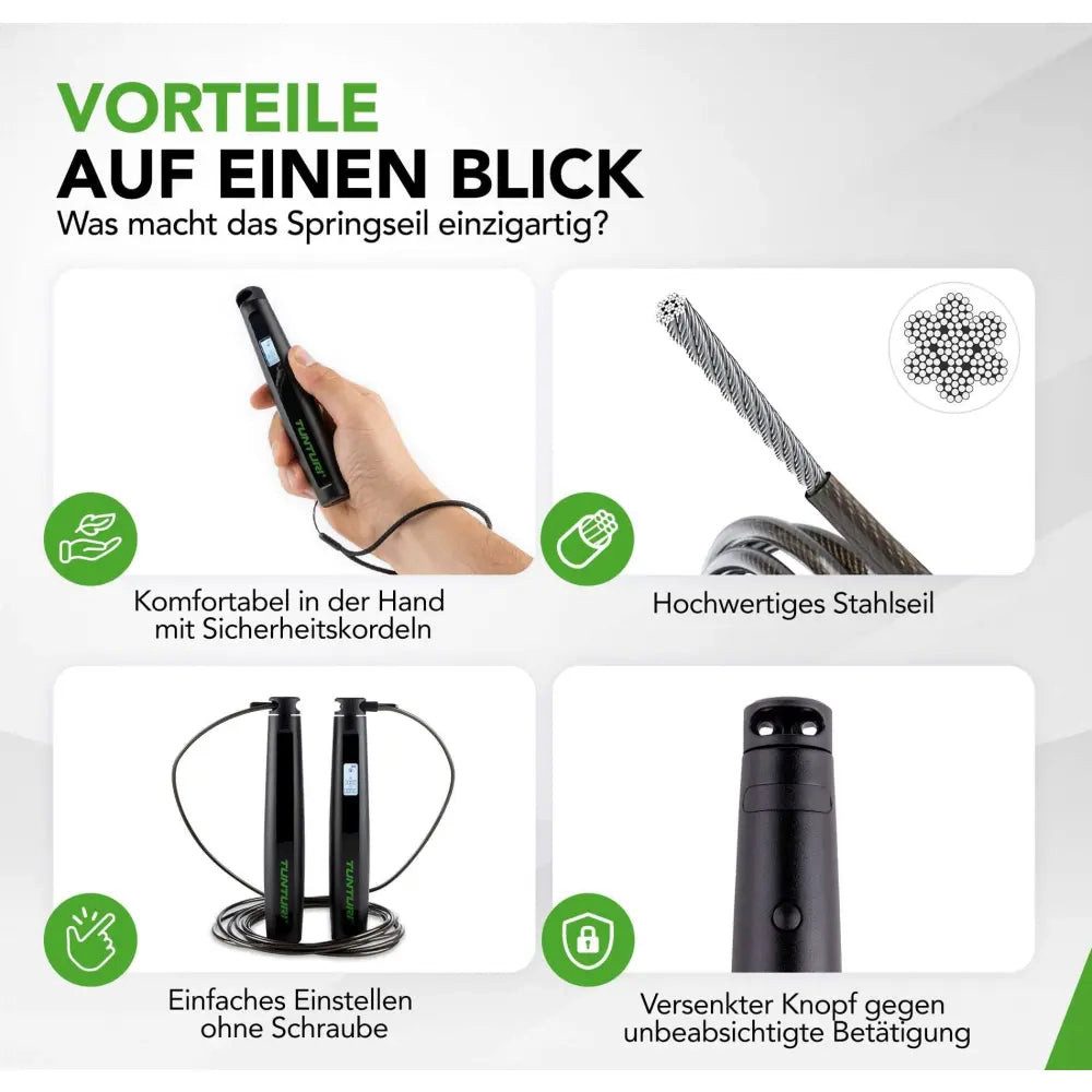 Sport-Knight® Springseil Bluetooth Springseil mit LCD und App, 4 Modi, verstellbar, HIIT