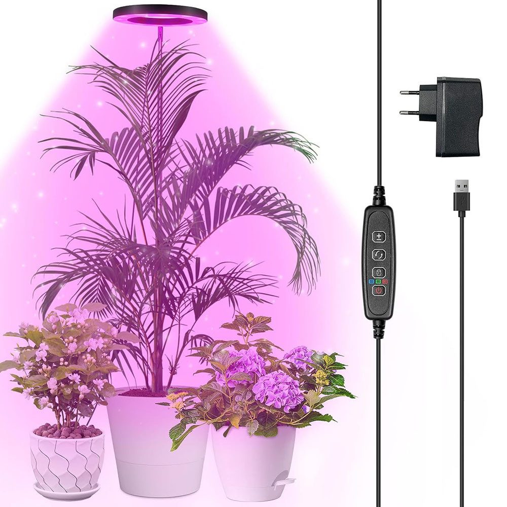Rosnek Pflanzenlampe Vollspektrum 160 LEDs mit Timer & 9 Dimmstufen, Auto E günstig online kaufen