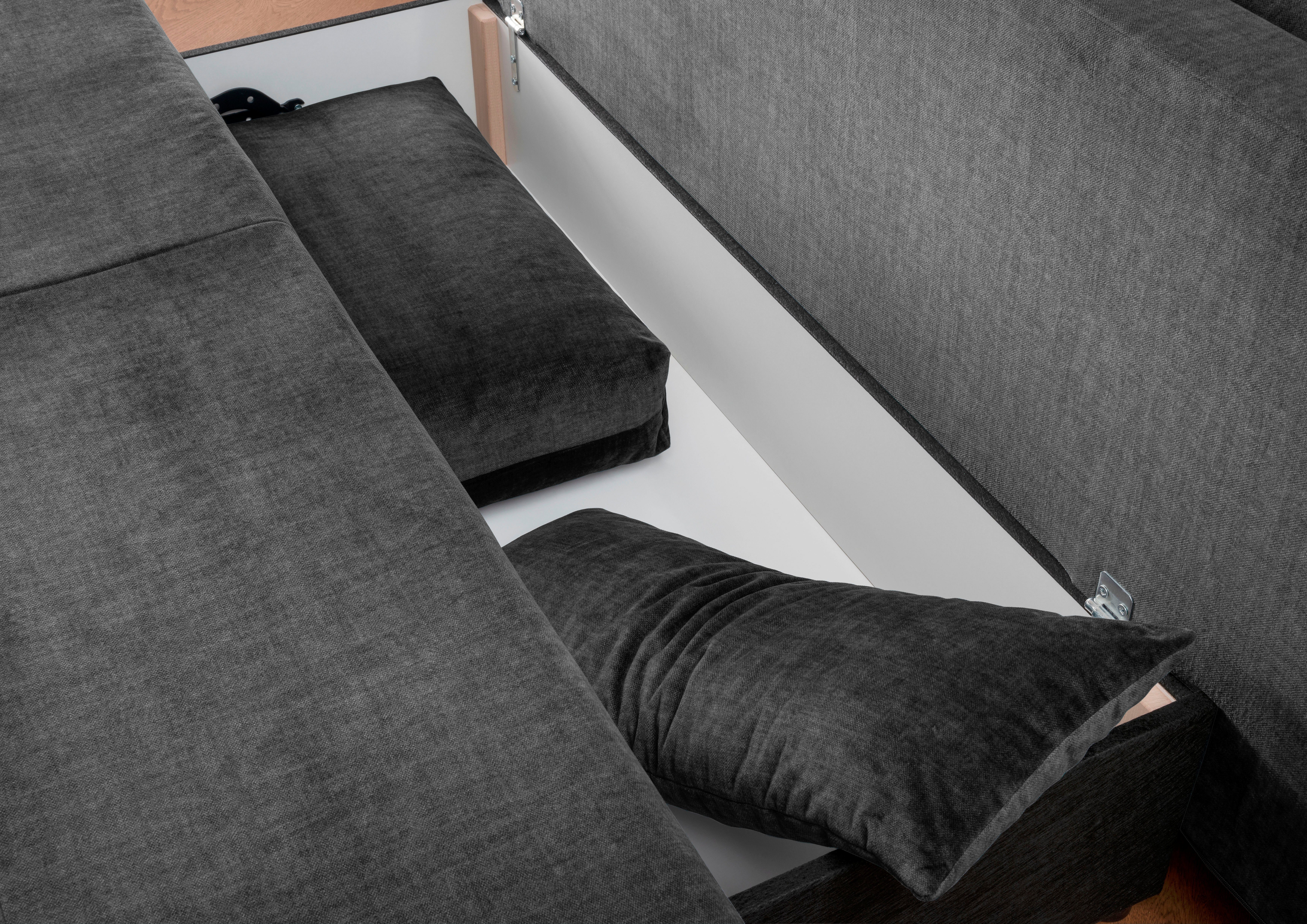 INOSIGN Schlafsofa Turin, ausziehbare 2x 2x Liegefunktion, Armlehnenkissen und Rücken