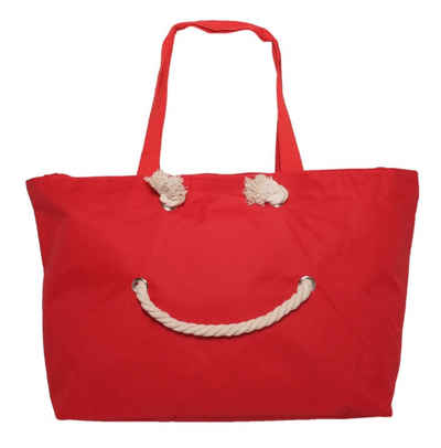 Antonio Strandtasche XXL Strandtasche Badetasche Tasche Happy Smile Farbe: rot (83)