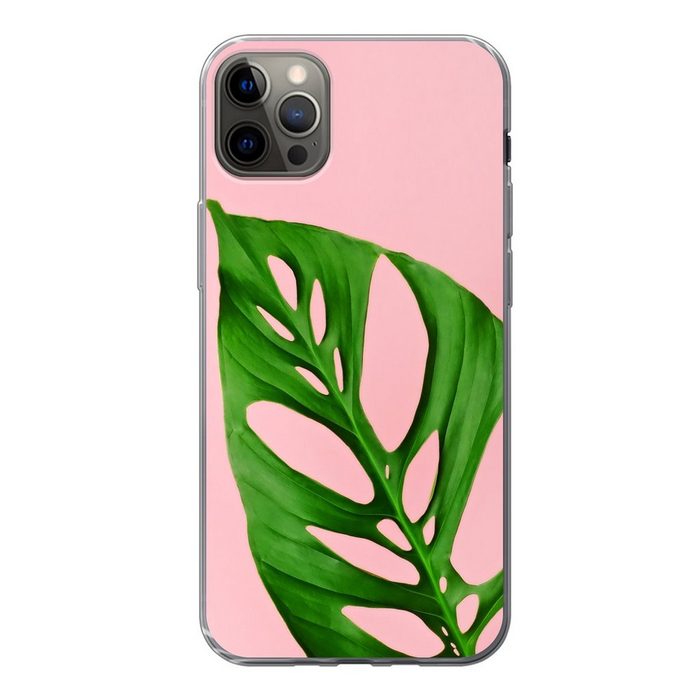 MuchoWow Handyhülle Botanisches Blatt mit heller Farbe als Hintergrund Handyhülle Apple iPhone 13 Pro Max Smartphone-Bumper Print Handy