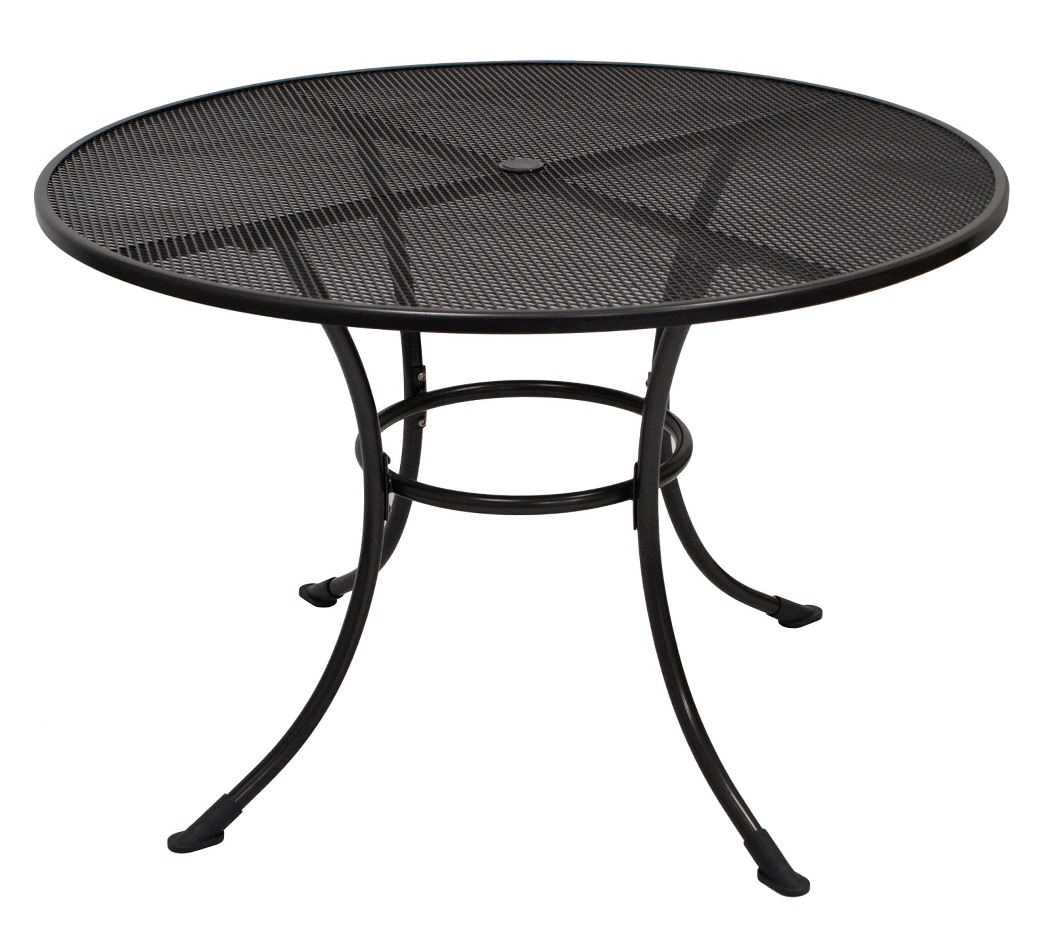 TPFGarden Gartentisch Roma (1-St., Robuster Outdoor Gartentisch rund 110 cm), Tischplatte Rund mit Schirmloch - Hochwertige Verarbeitung