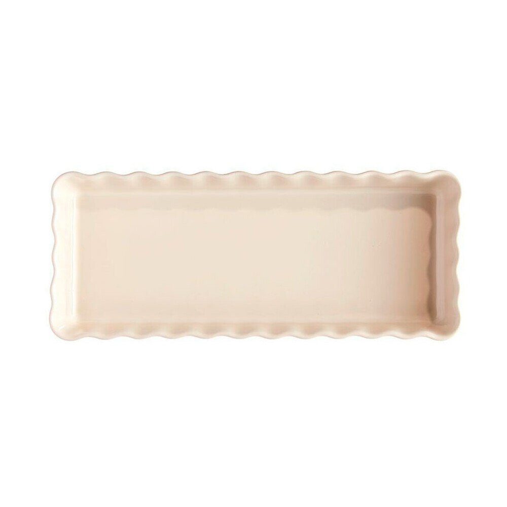 Emile Henry Obstkuchenform Kuchen-/Tarteform 15x36 cm Argile, 1,3l, Made in France, Keramik, mikrow.- & spülm.sicher, beige