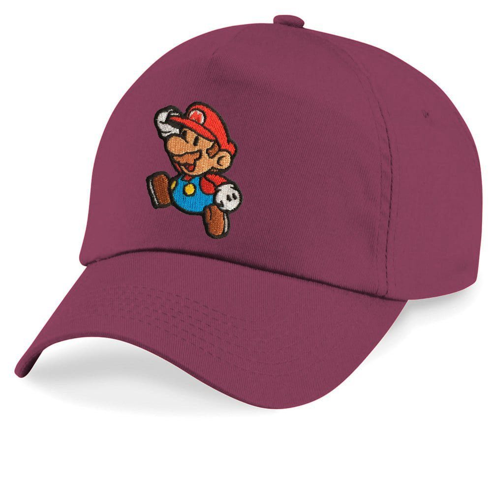 Blondie & Brownie Baseball Cap Luigi Burgund Peach One Nintendo Super Mario Klempner Kinder Size Stick Patch