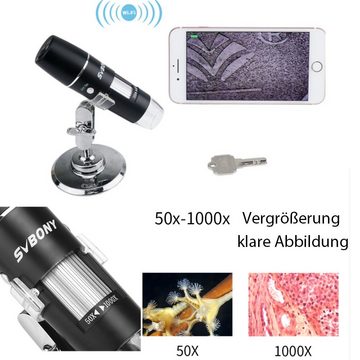 SVBONY SV602 50x-1000x Mikroskop 650mAh Akku für Zellbeobachtung Digitalmikroskop (50x-1000x, natürliche Erkundung, Wertschätzung von Schmuck, Münzsammlung)