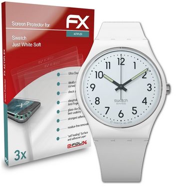 atFoliX Schutzfolie Displayschutzfolie für Swatch Just White Soft, (3 Folien), Ultraklar und flexibel