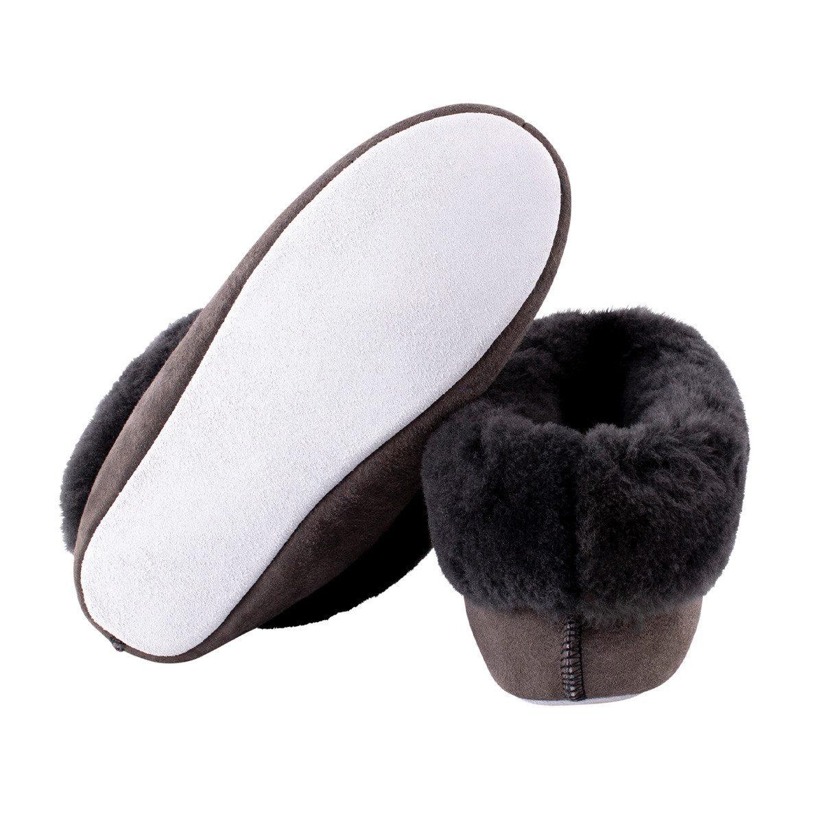 Shepherd Magnus Hausschuh (1-tlg) Hausschuh - Breiter Fellkragen, Zierpaspel vorn , Warm und weich