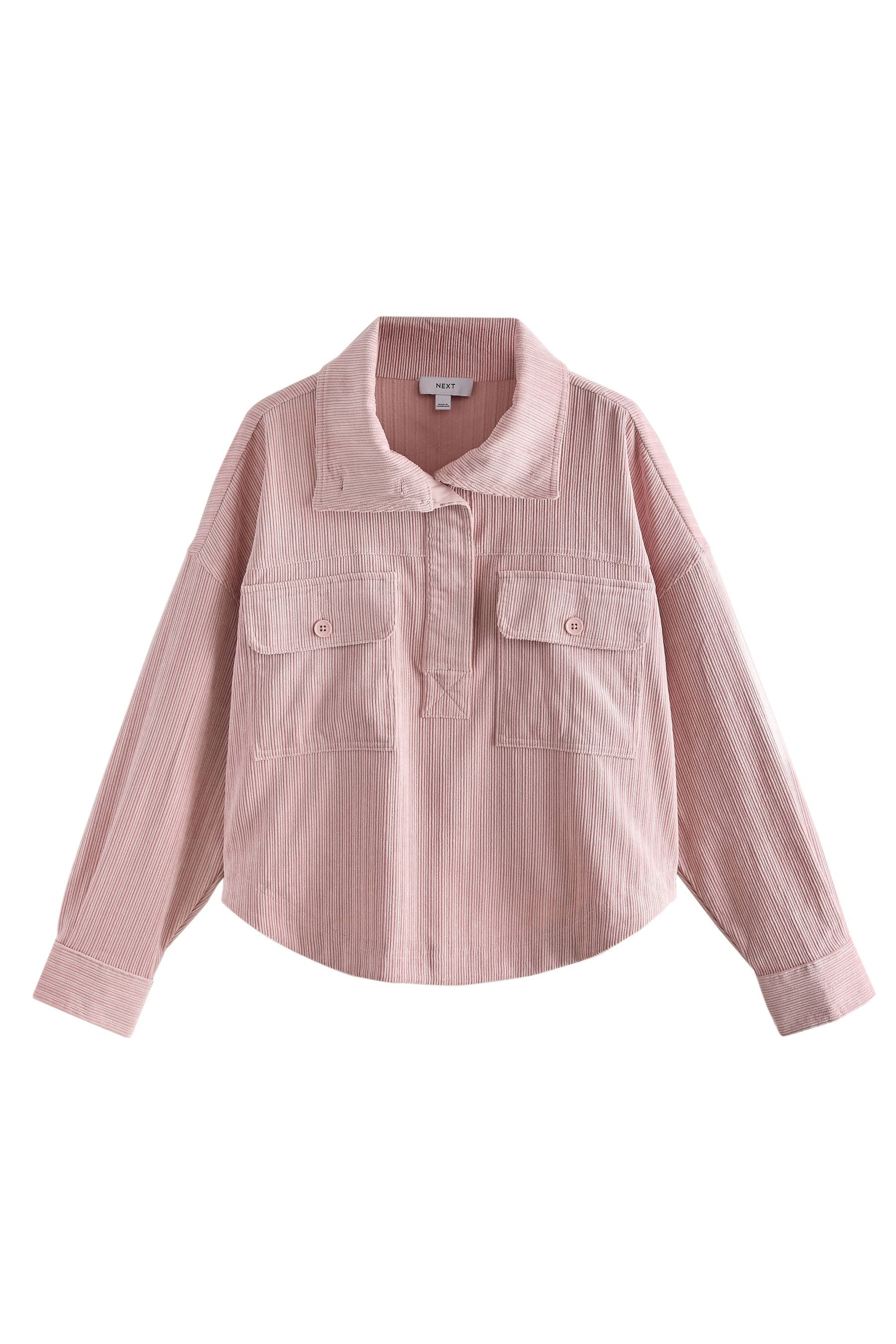 Next Hemdjacke Weiche Cord-Hemdjacke mit Trichterkragen (1-St)