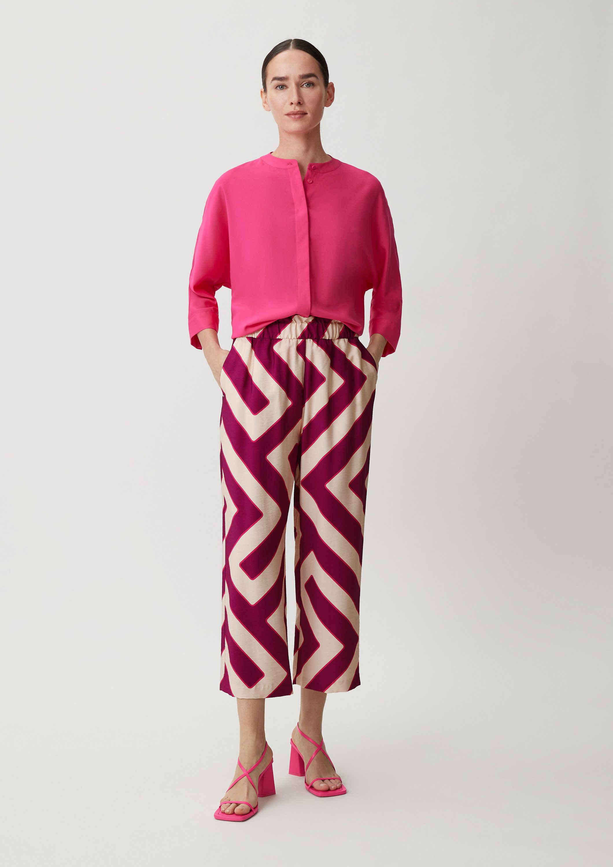 comma Culotte Hose Loose: Hose mit Allover-Print