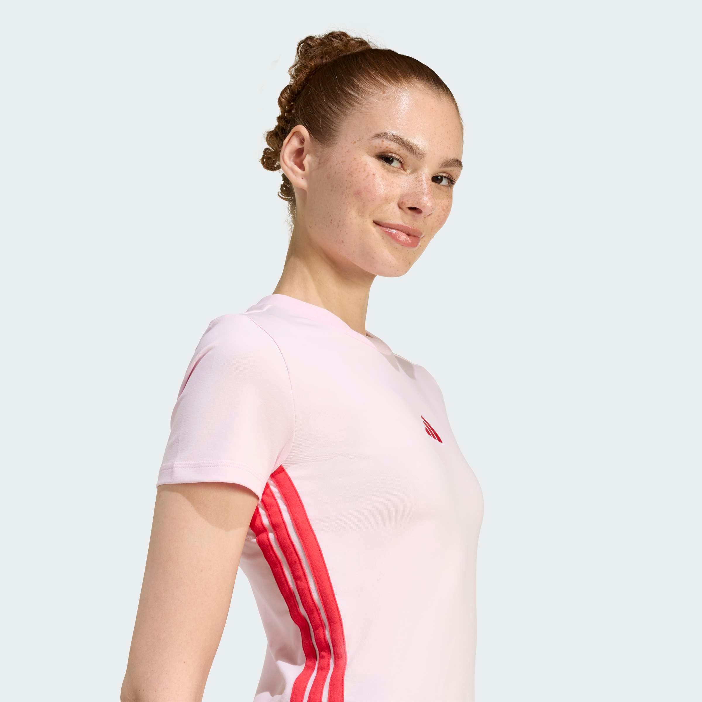 adidas Sportswear T-Shirt W 3S SJ BABY T schmale Passform, Rundhalsausschnitt, mit Elasthan-Anteil