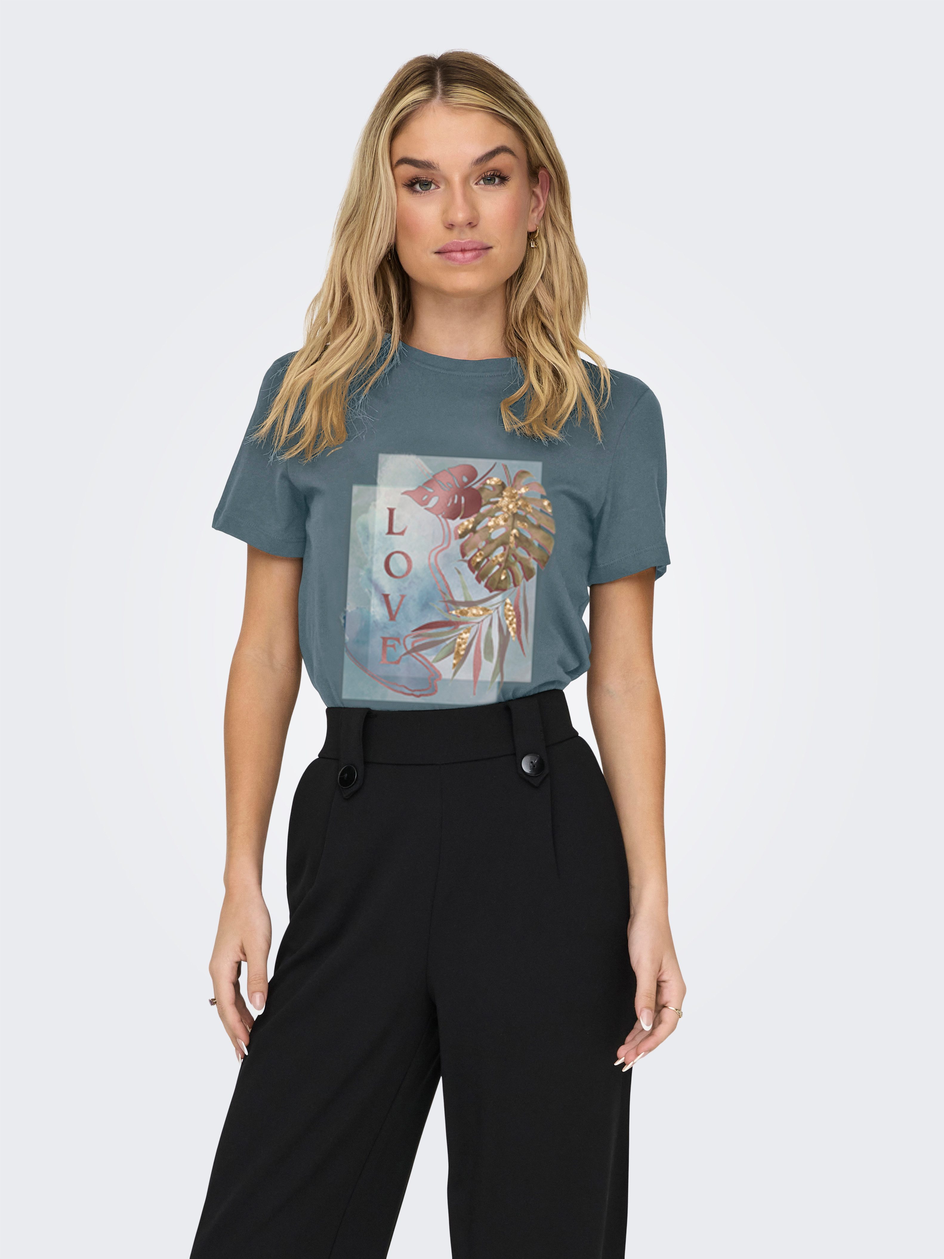 ONLY Kurzarmshirt ONLKITA LIFE REG S/S MIX TOP CS JRS EX. Baumwolle, regula günstig online kaufen