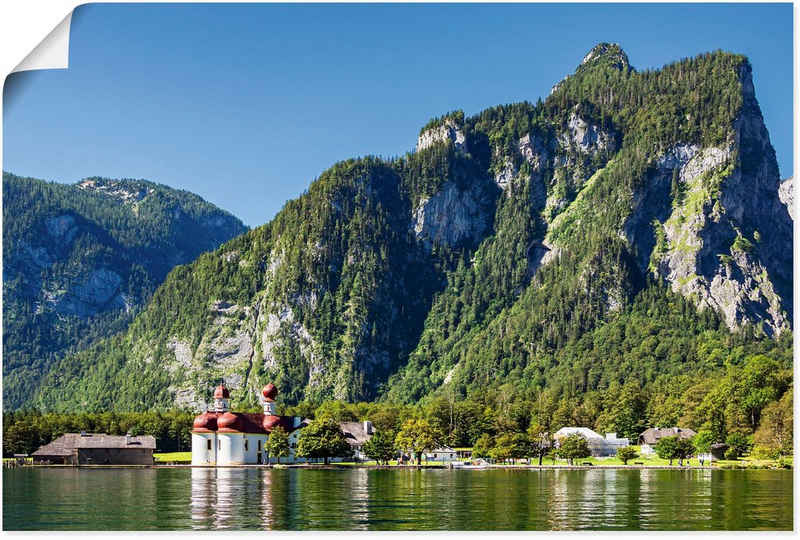 Artland Wandbild Blick auf den Königssee, Berge & Alpenbilder (1 St), als Alubild, Outdoorbild, Leinwandbild, Poster in verschied. Größen