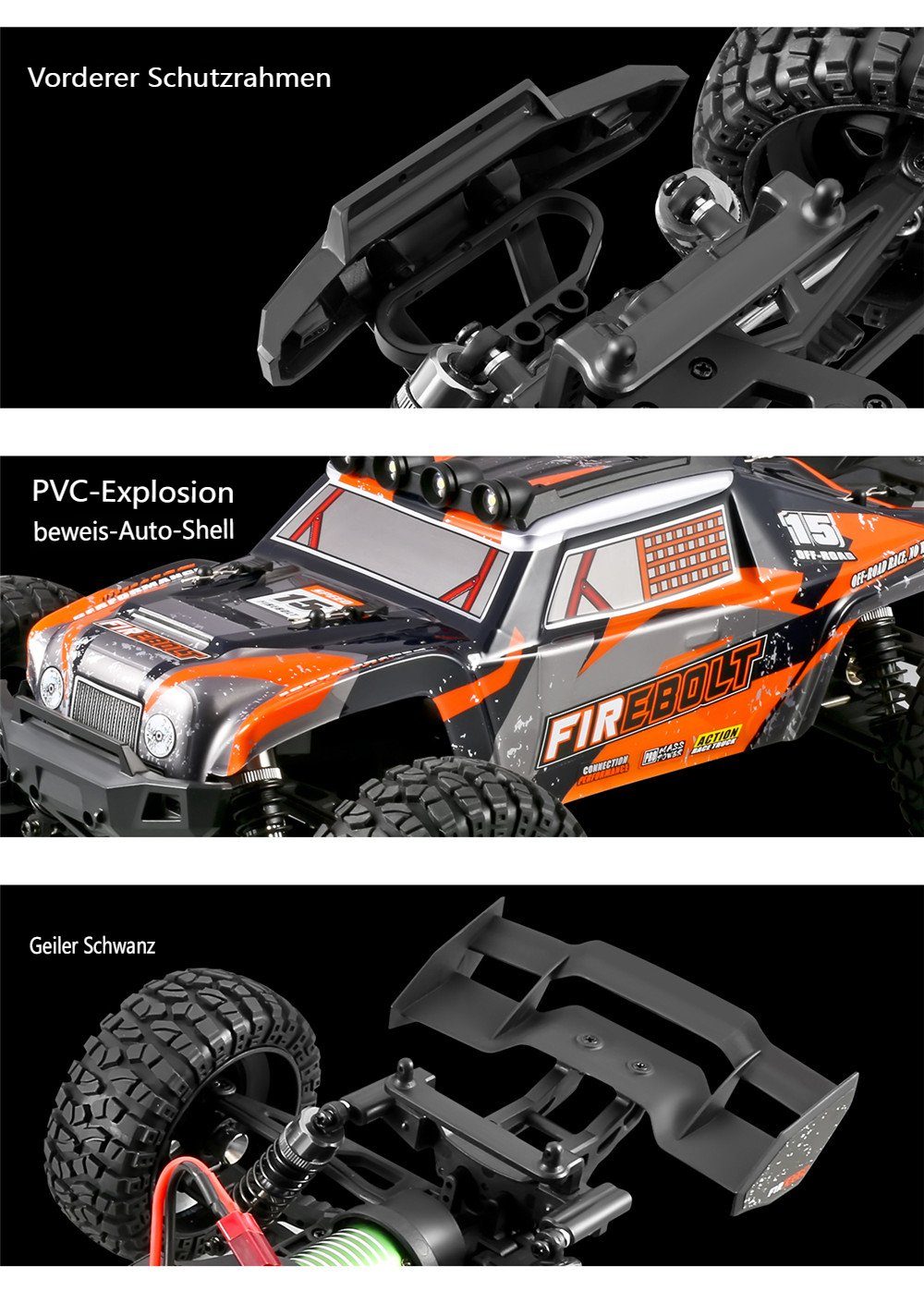 Insma RC-Auto, 2,4GHz 4WD RC Auto Geländewagen 50km/h Bürstenlos 1:12 mit LED Licht