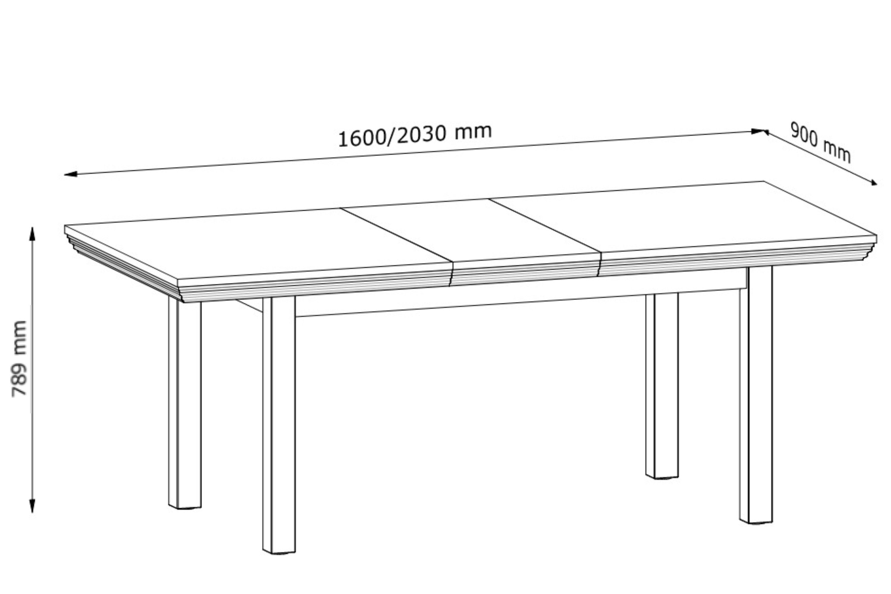 Esstisch ausziehbarer zeitloses Englischer Tisch, Stil, Wohnzimmertisch Konsimo ARVEN Design