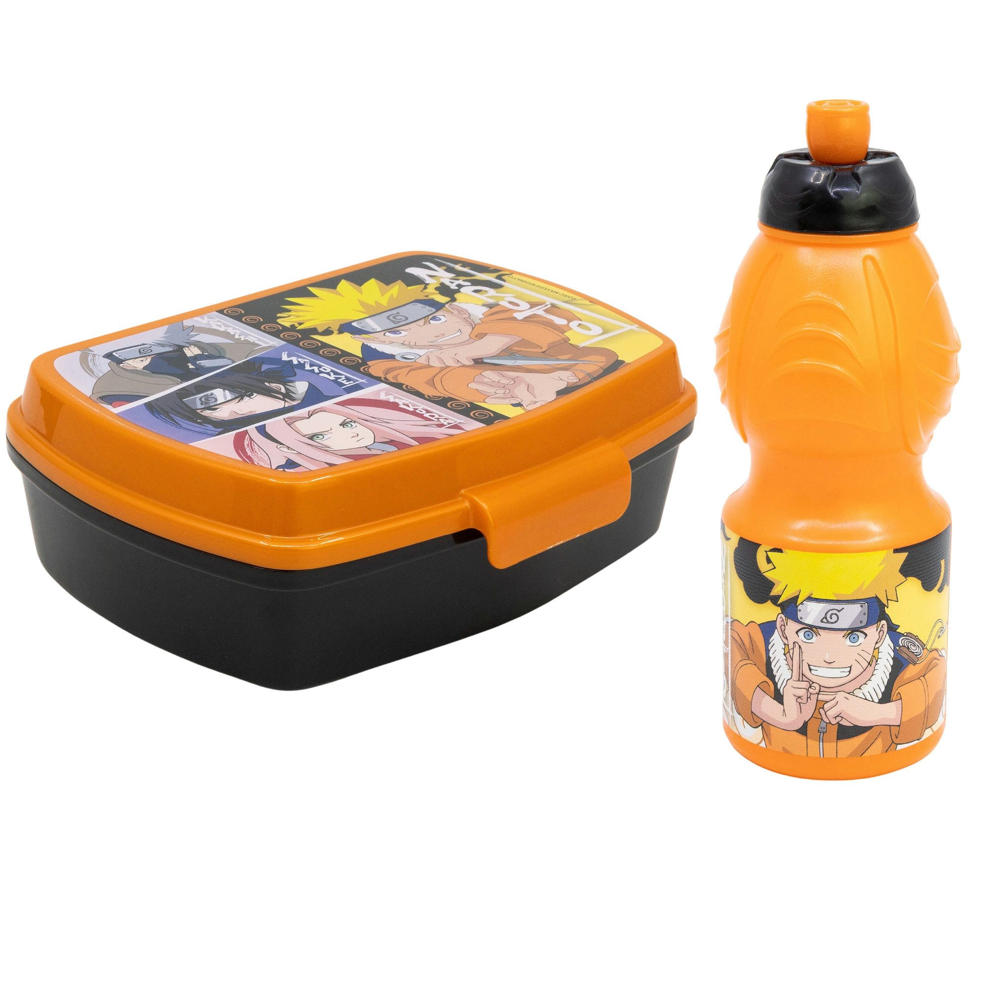 Naruto Lunchbox Anime Naruto Shippuden 2 tlg Lunchset Brotdose plus Trinkflasche, (2-tlg., Spar-Set)