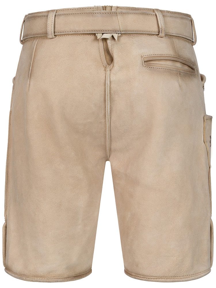 KRÜGER BUAM Trachtenlederhose Lederhose Tayden mit Gürtel hellbraun