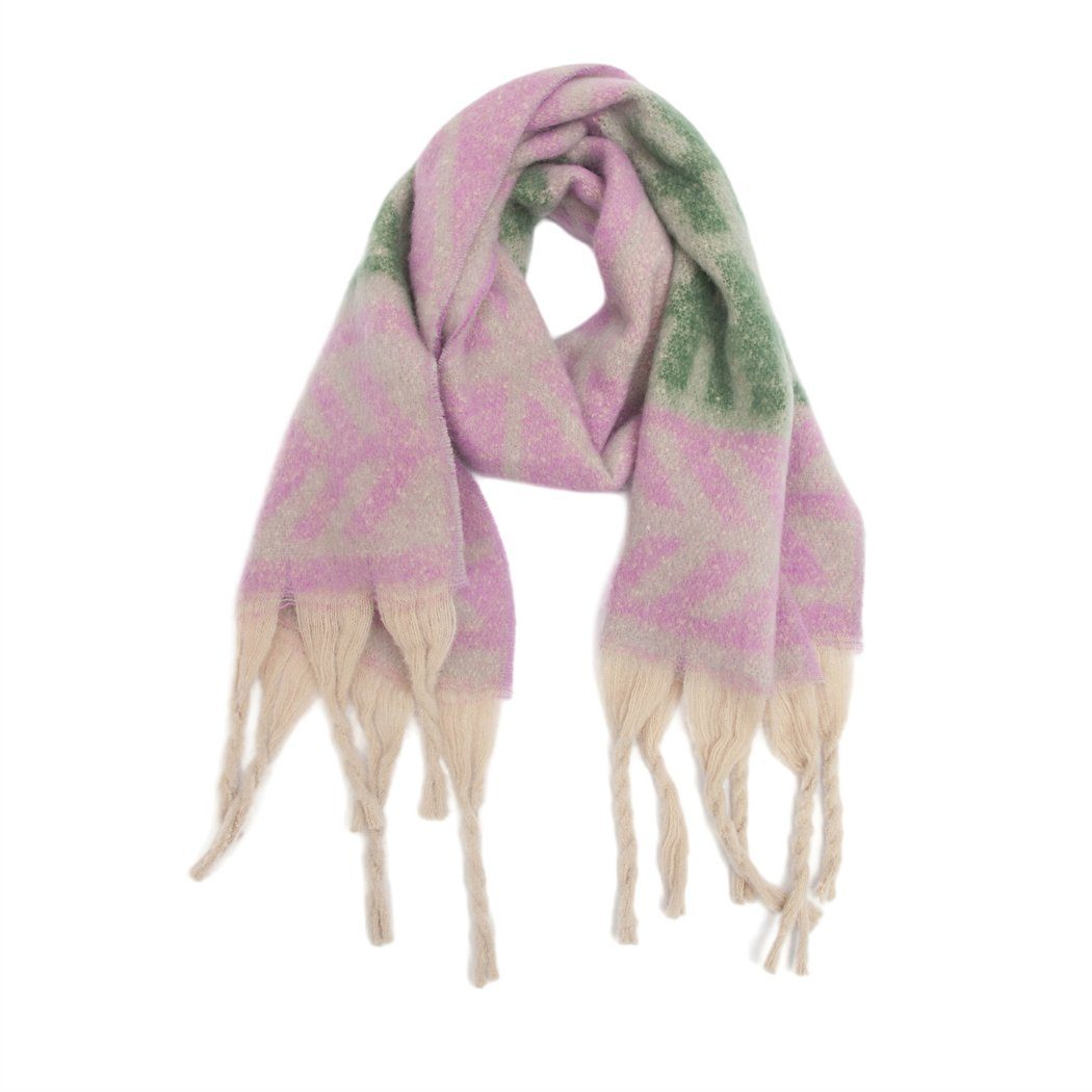 Modeschal (1-St) warm Women's winter, plaid tassel leaf in shawl, pattern DAYUT scarf,