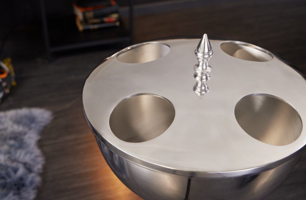 riess-ambiente Weinkühler VINO 80cm silber · Flaschenkühler für Wein, Sekt & Champagner, Aluminium · Getränkekühler für 4 Flaschen · mit Standfuß · Barock