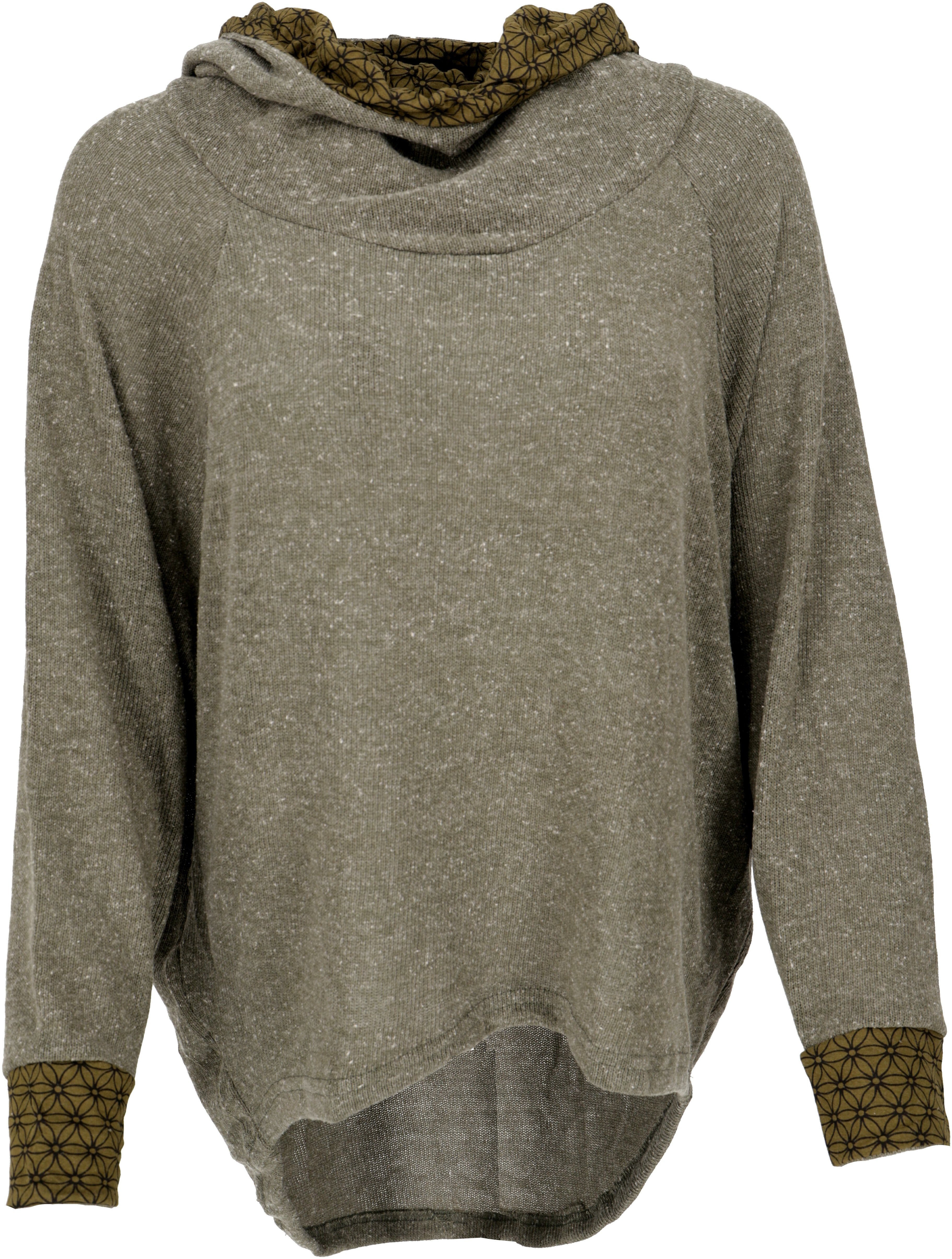 Pullover, khakigrün Longsleeve alternative Kapuzenpullover Guru-Shop Bekleidung -.. Sweatshirt, Hoody,