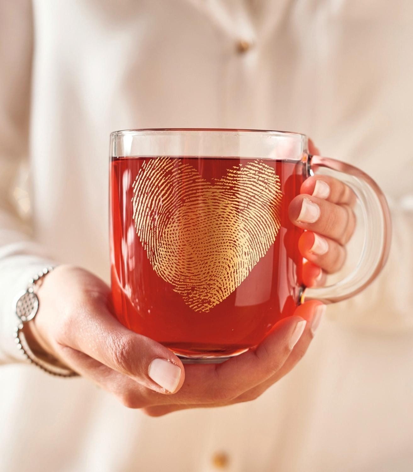 LEONARDO Tasse EMOZIONE, 400 ml, Transparent, Schwarz, Goldgelb, 1-tlg., Glas, spülmaschinen- und mikrowellengeeignet