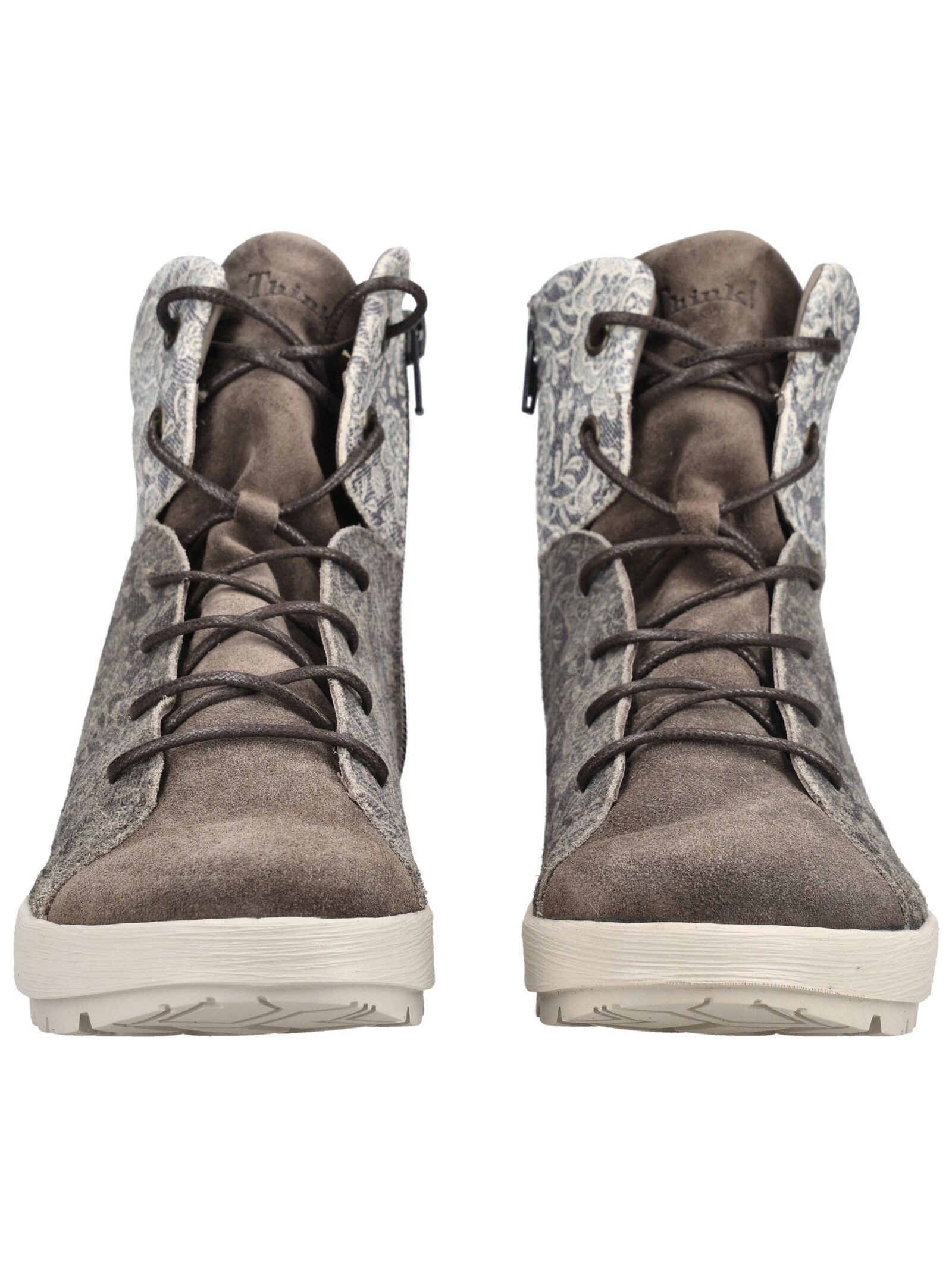 Think! Stiefelette Veloursleder/Textil . Schnürstiefelette